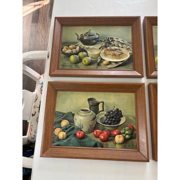 Set of 4 Lithograph Wallart Fruit motiff 1950-1960 - Picture 9 of 9